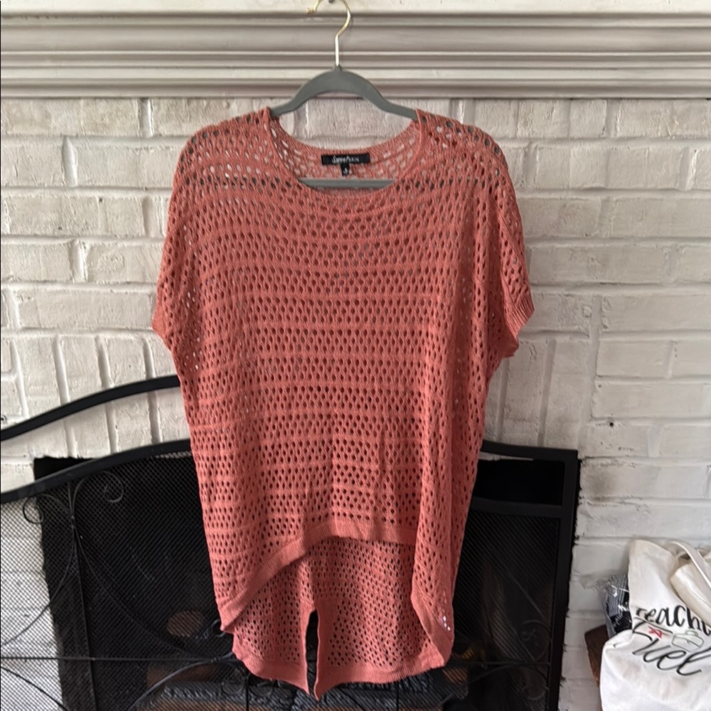 Sweet Rain Orange Boxy Short Sleeve Blouse
